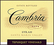 Cambria 2005 Tepusquet Syrah